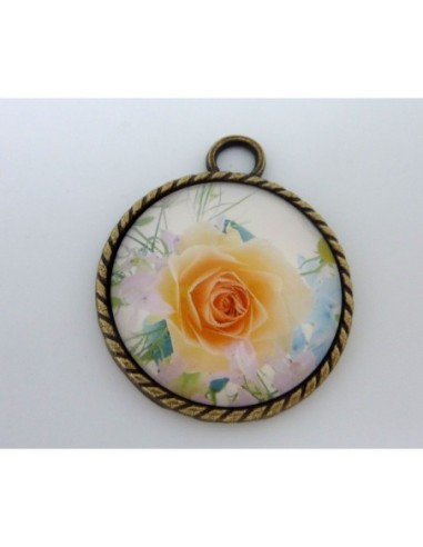 R-Grand Support cabochon pendentif 40,7mm rond...