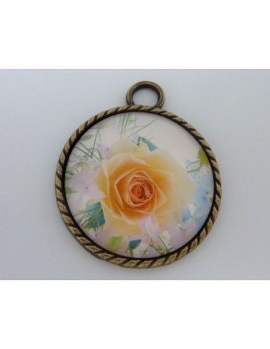 R-Grand Support cabochon pendentif 40,7mm rond...