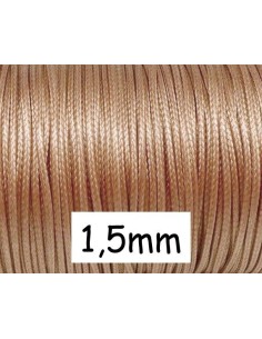 Cordon polyester 1,5mm beige cuivré pour création bracelet