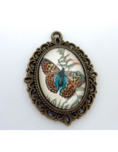 R-Support pendentif ovale en métal de couleur bronze  +... 2