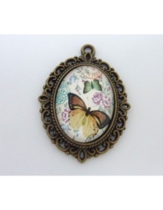Support pendentif ovale en métal de couleur bronze  +... 2