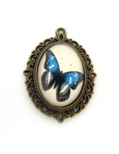 R-Support pendentif ovale en métal de couleur bronze  +... 2