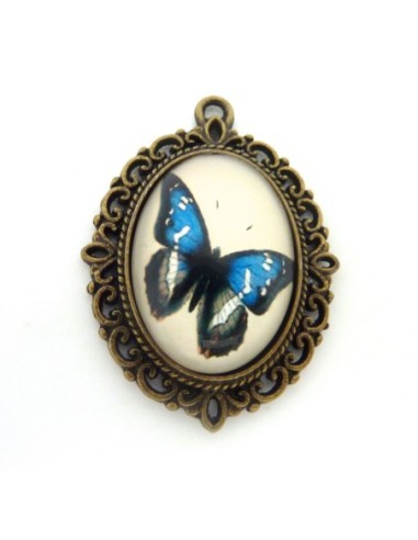 R-Support pendentif ovale en métal de couleur...