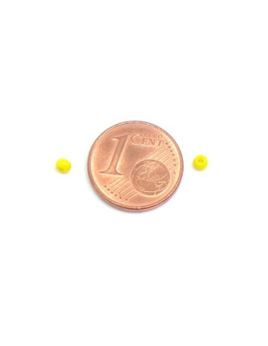 Mini perles de rocaille jaune 2mm
