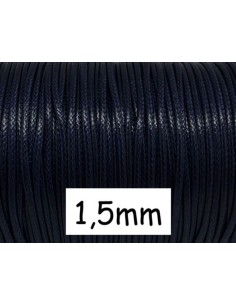 Cordon polyester enduit 1,5mm pour création bijoux bleu marine