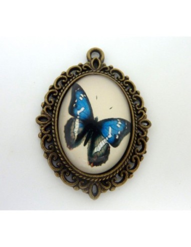 R-Support pendentif ovale en métal de couleur...