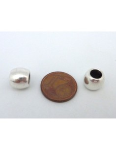 10 Perles légèrement ovale 9mm à gros trou 5,1mm en métal 2