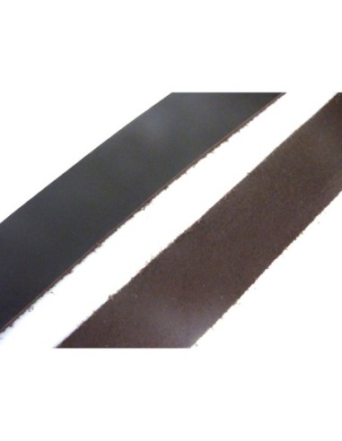 lanière cuir largeur 24,5mm de couleur marron foncé