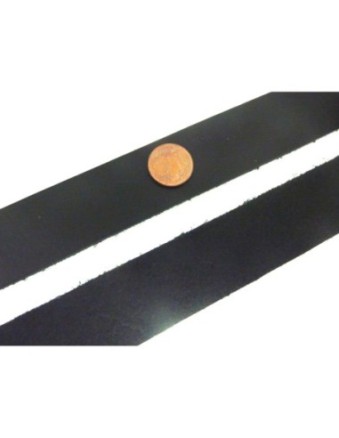 lanière cuir largeur 24,5mm de couleur noir