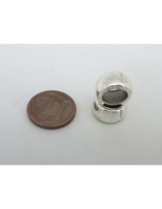 perles anneau, cylindre lisse à gros trou 8mm en métal argenté 2