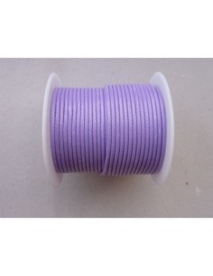 5m Cordon polyester enduit souple 1,5mm imitation cuir couleur parme 2