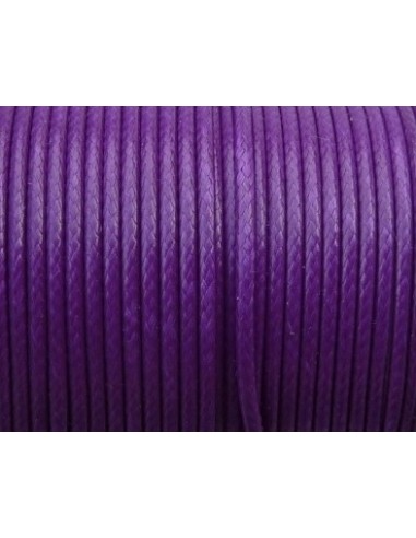Cordon polyester enduit souple 1,5mm imitation cuir de couleur violet pour bracelet