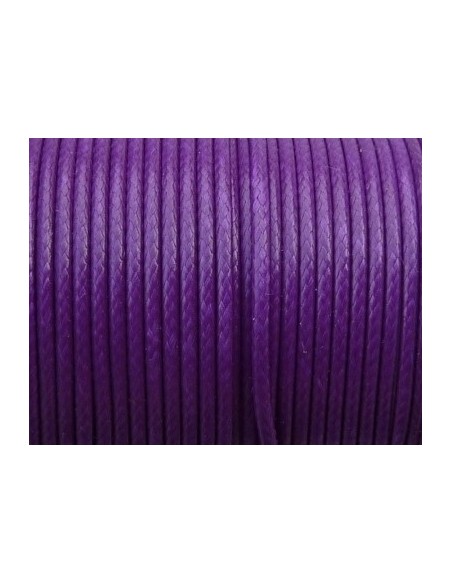 Cordon polyester enduit souple 1,5mm imitation cuir de couleur violet pour bracelet