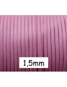Cordon polyester enduit rose pâle pour bijoux