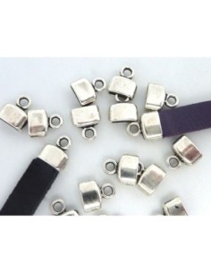 Embout pour lanière cuir de 6mm en métal argenté lisse 2