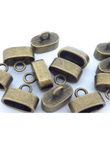 4 Embouts ovale pour lanière de 12mm x 5,6mm en métal de couleur bronze