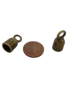 4 Embouts rond pour cordon de 6,5mm en métal de couleur bronze 2