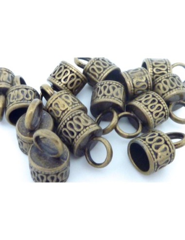 Embout rond de 7mm en métal travaillé pour création DIY