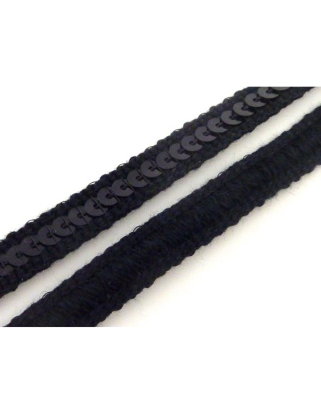 1m Galon sequin sur ruban 9mm de couleur noir