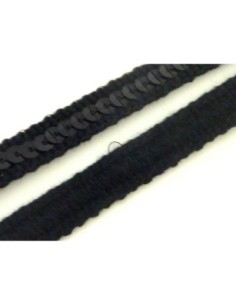 1m Galon sequin sur ruban 9mm de couleur noir 2