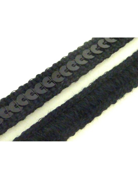 1m Galon sequin sur ruban 9mm de couleur noir