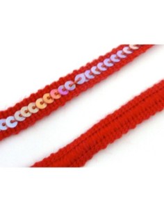 1m Galon sequin sur ruban 9mm de couleur rouge