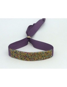 Kit de création Bracelet ruban ajustable violet et...