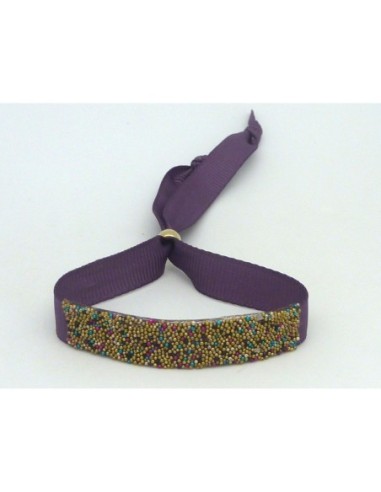 Kit de création Bracelet ruban ajustable violet...