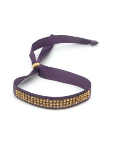 Kit de création Bracelet Strass doré et ruban violet...