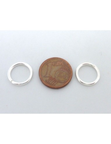 Anneau de jonction en métal argenté brillant blanc 12mm épais