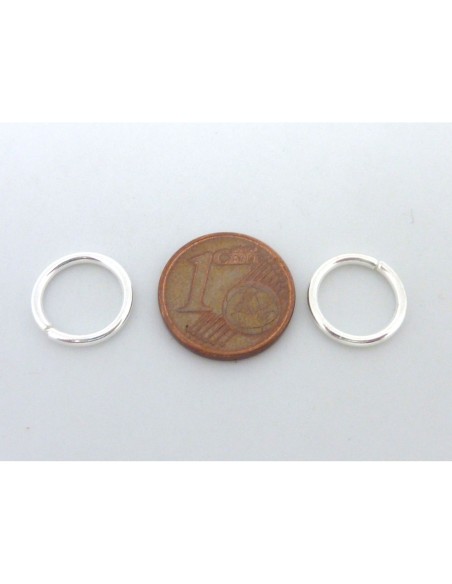 Anneau de jonction en métal argenté brillant blanc 12mm épais