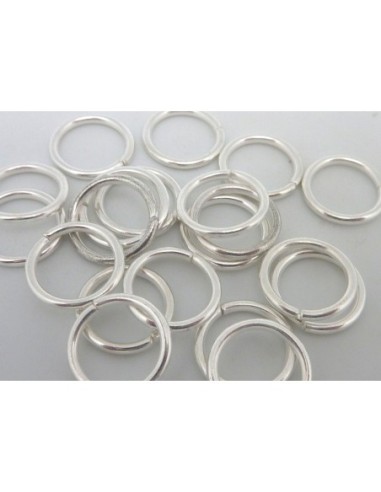 Anneau de jonction en métal argenté brillant blanc 12mm épais