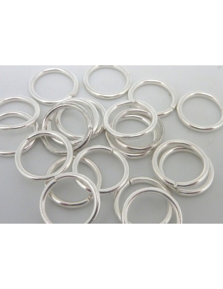 Anneau de jonction en métal argenté brillant blanc 12mm épais