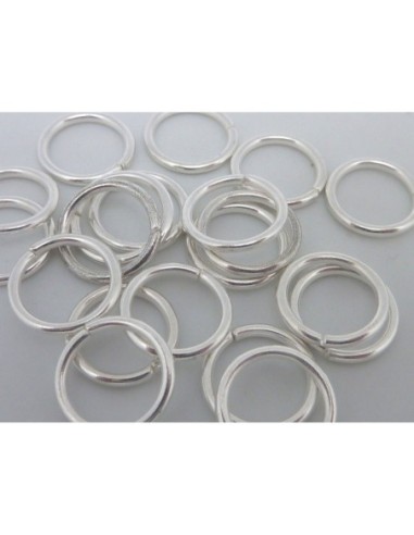 Anneau de jonction en métal argenté brillant blanc 12mm épais