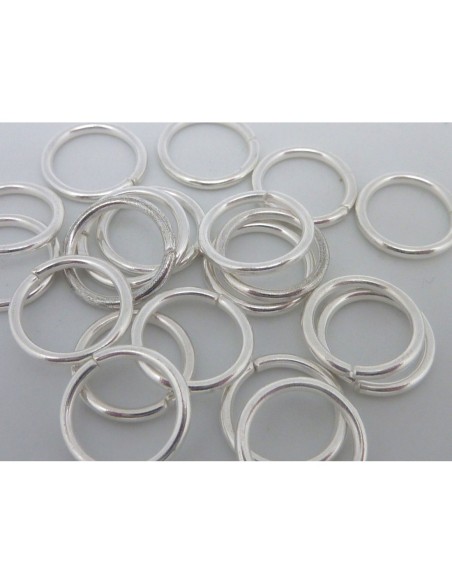 Anneau de jonction en métal argenté brillant blanc 12mm épais