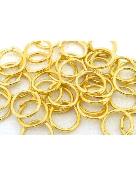 Anneaux de jonction 7mm x 0,7mm en métal de couleur doré
