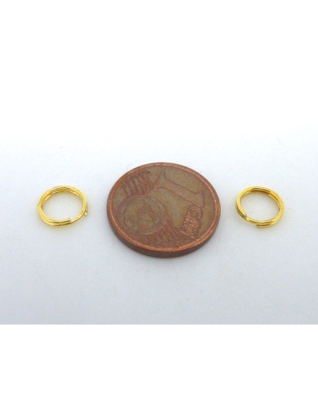 Anneau double 7mm en métal doré