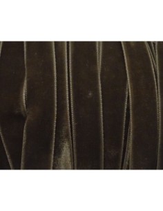 Ruban velours marron bronze en 16mm de large