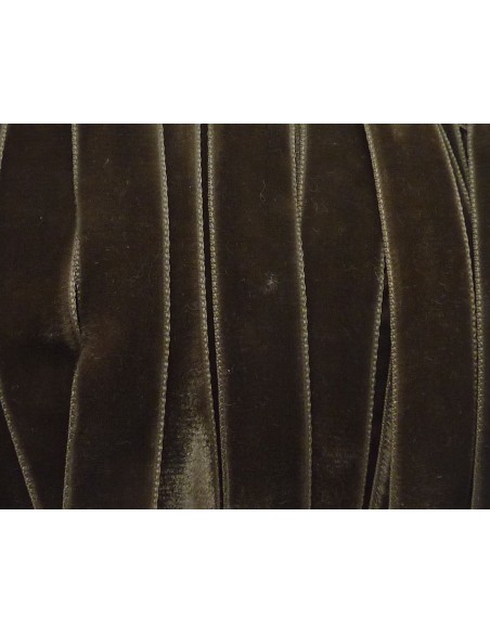 Ruban velours marron bronze en 16mm de large