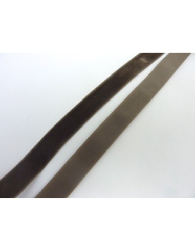 Galon pas cher en  velours marron bronze en 16mm de large