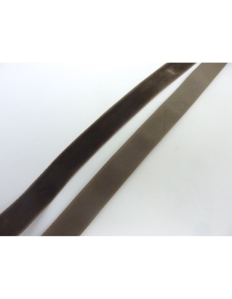 Galon pas cher en  velours marron bronze en 16mm de large