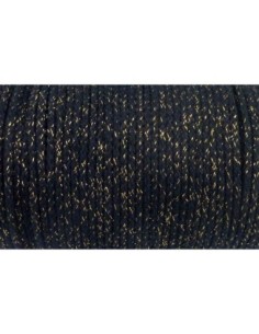 Cordon rond noir et doré 3,5mm