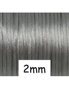 Cordon queue de rat 2mm gris clair argenté