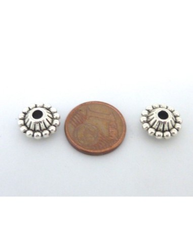 5 Perles connecteur ovale 11mm orné d'un anneau...