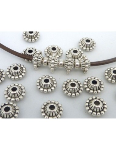 5 Perles connecteur ovale 11mm orné d'un anneau...