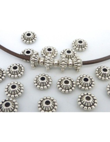 5 Perles connecteur ovale 11mm orné d'un anneau...