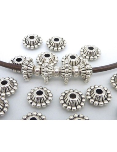 5 Perles connecteur ovale 11mm orné d'un anneau...