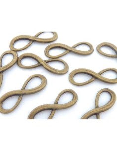 R-10 Perles connecteur, jonction infini en métal bronze...
