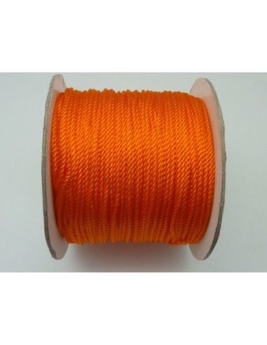Fil nylon de couleur orange fluo brillant 1,5 mm