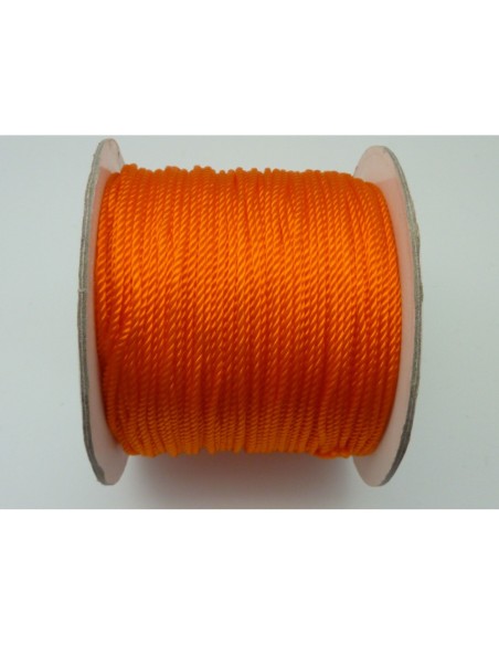 Fil nylon de couleur orange fluo brillant 1,5 mm